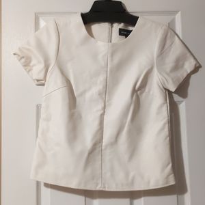 White Leather Shirt NWT